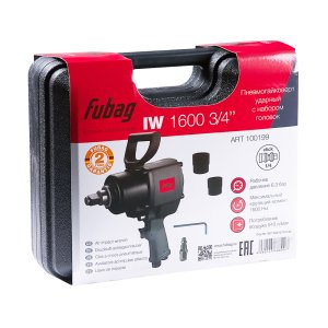 FUBAG Пневмогайковерт ударный IW1600 3/4 дюйма с  набором головок в кейсе в Курске фото