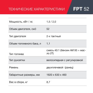 Бензиновый триммер FUBAG FPT 52 в Курске фото