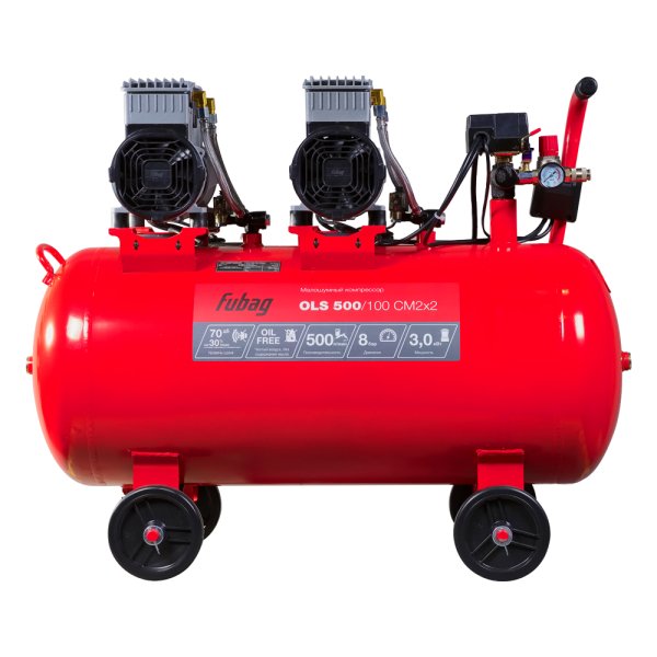 Компрессор воздушный безмасляный малошумный FUBAG OLS 500/100 CM2х2 + Набор пневмоинструмента (5 предметов) в ПОДАРОК в Курске фото