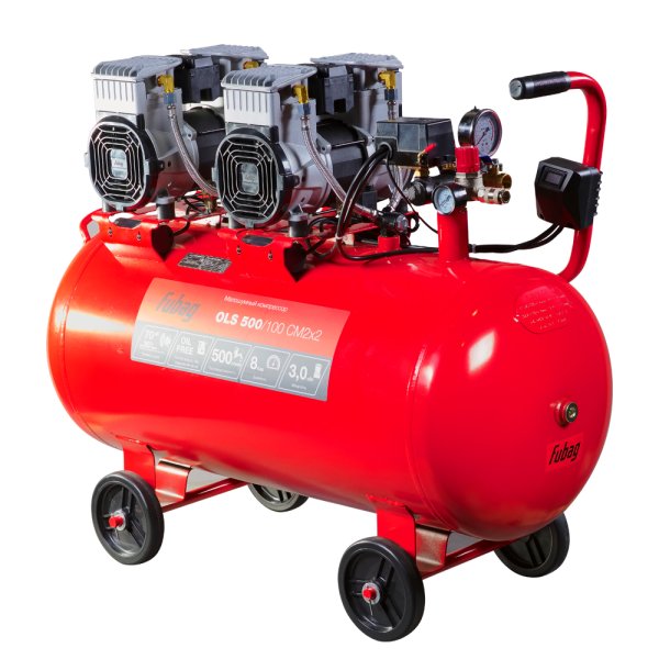 Компрессор воздушный безмасляный малошумный FUBAG OLS 500/100 CM2х2 + Набор пневмоинструмента (5 предметов) в ПОДАРОК в Курске фото
