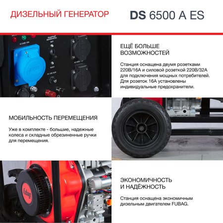 FUBAG Дизельный генератор с электростартером и коннектором автоматики DS 6500 A ES в Курске фото