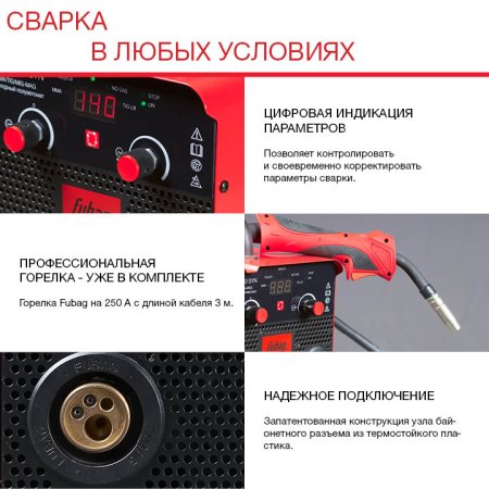 FUBAG Сварочный полуавтомат IRMIG 180 SYN с горелкой 250 А 3 м в комплекте в Курске фото