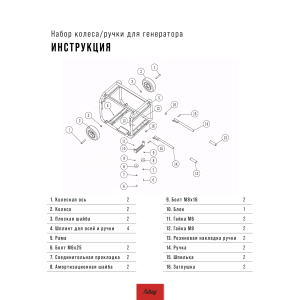 Комплект колес и ручек для генераторов FUBAG в Курске фото