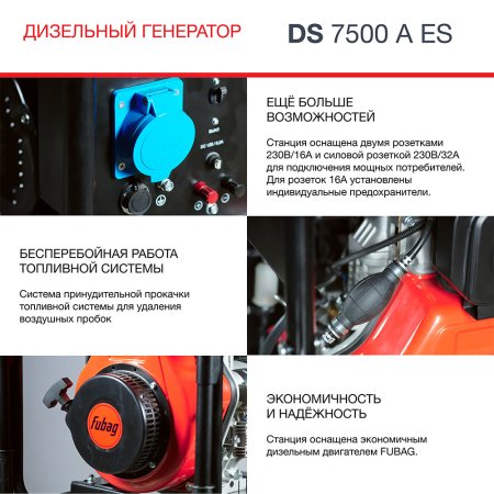 Дизельный генератор FUBAG DS 7500 A ES с электростартером и коннектором автоматики в Курске фото